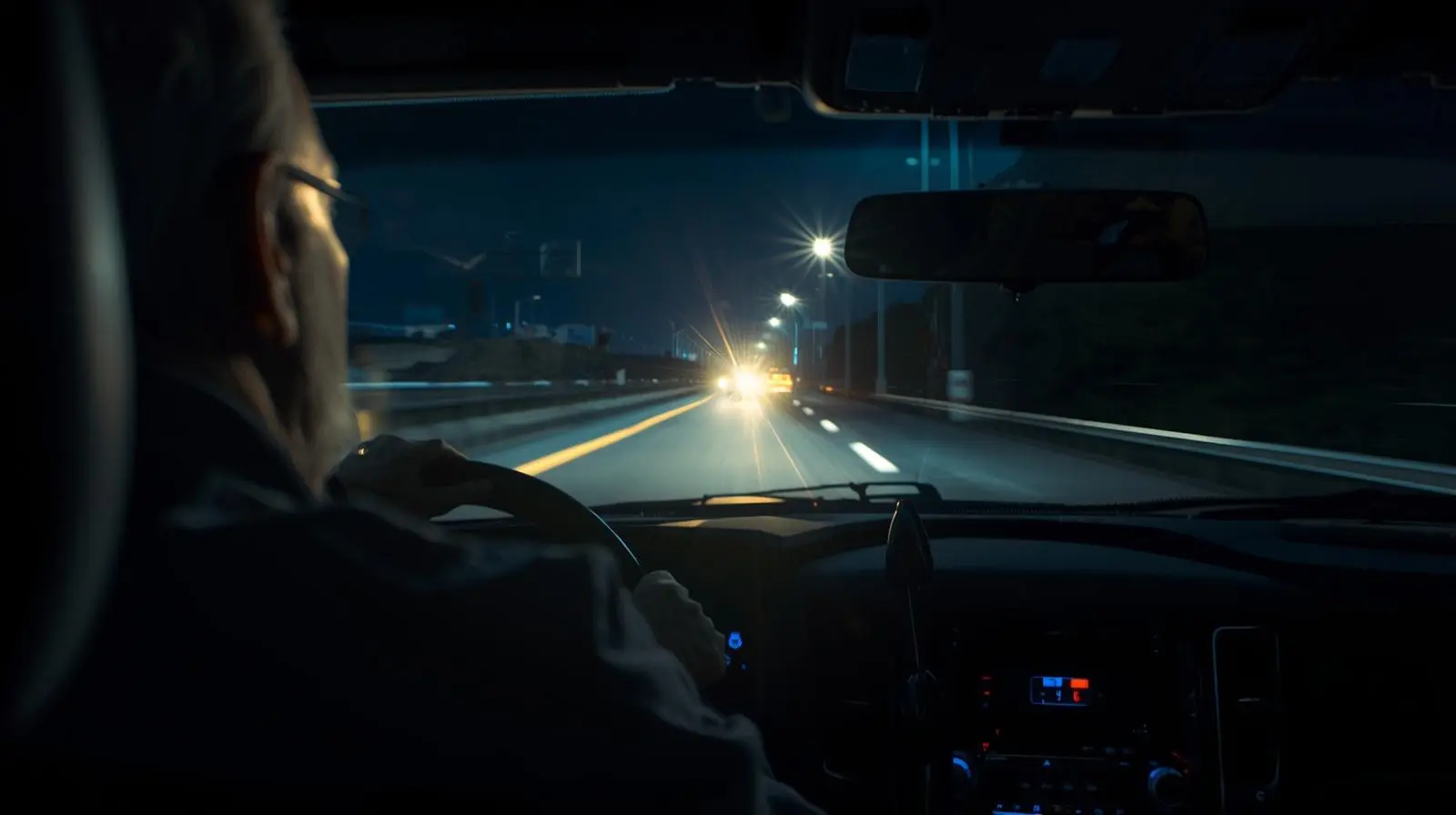 Blurry vision at night with headlights