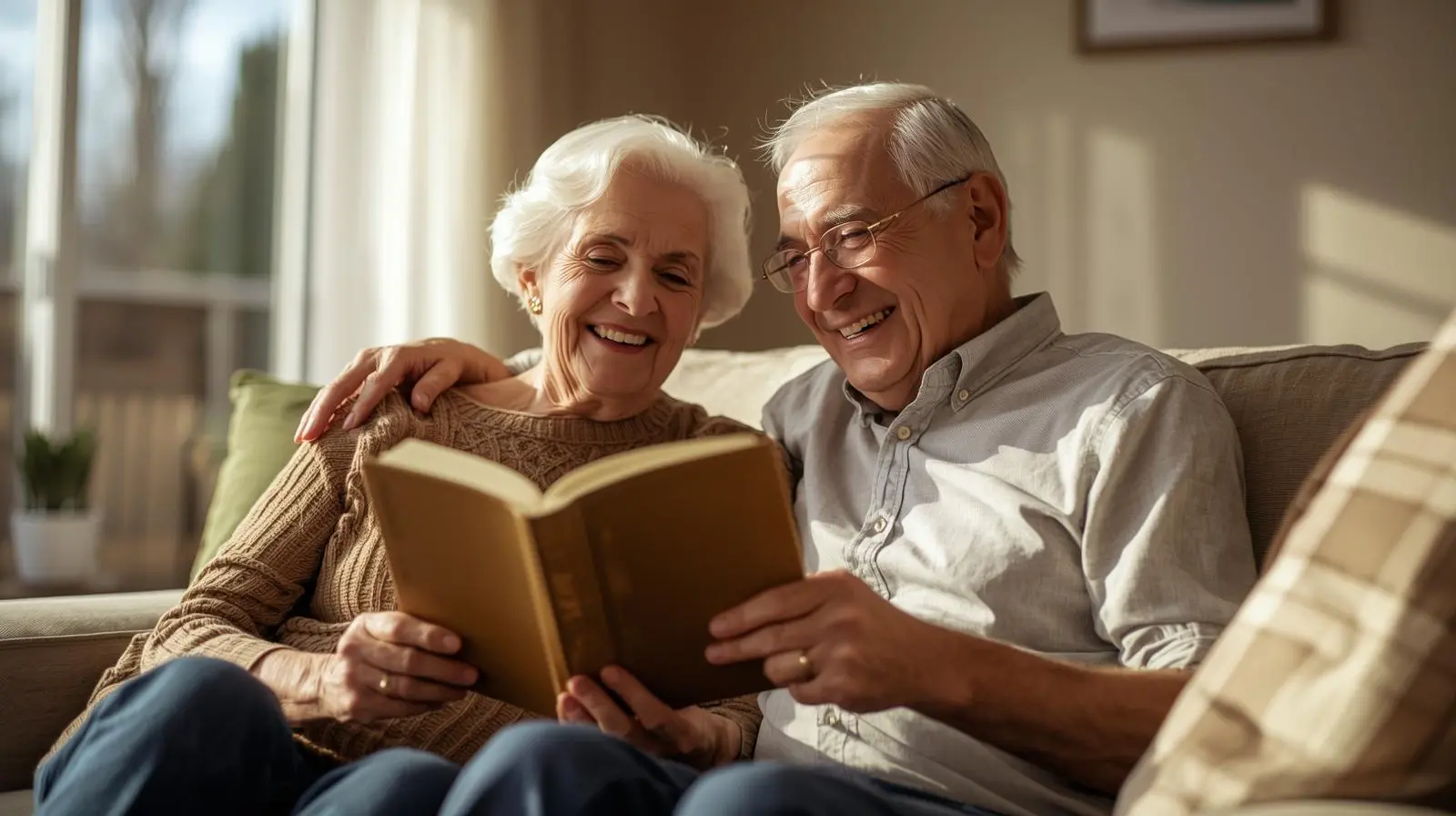 Happy independent elderly couple enjoying life